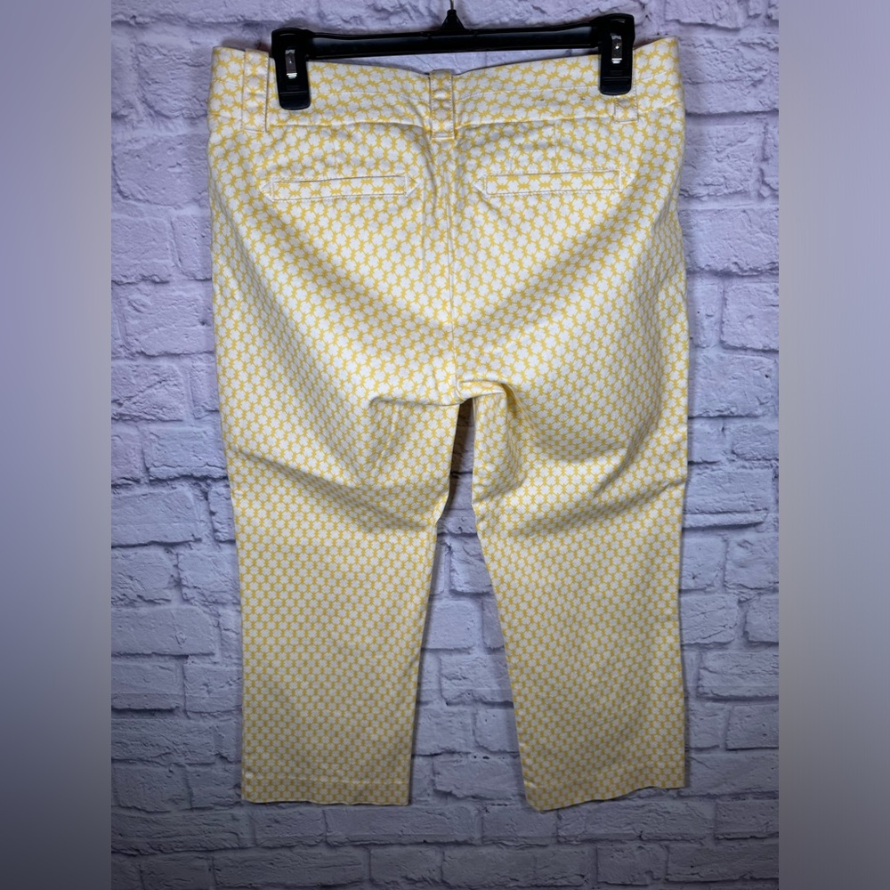 J. Crew Yellow White City Fit Stretch Cropped Pant Womens‎ size 6 - Picture 6 of 12
